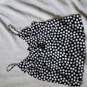 Polka-dot ruffle tank